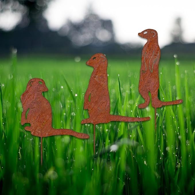 Gardens Stake,Metal Animal Yard Decors Garden Art Rusted Animals for Outside Decorations Outdoor Decorative Stake Accessory