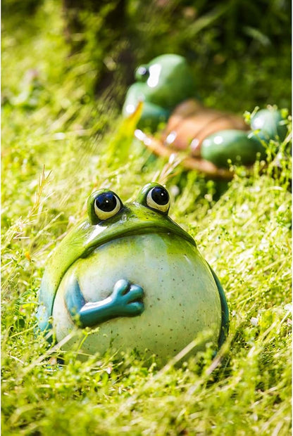 New Creative Evergreen Garden Portly Frog Ceramic Outdoor Figurine