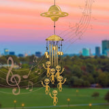 Alien Wind Chimes for Outside, Extraterrestrial UFO Windchimes Decor, Metal Saucerman Bell, UFOs & Aliens Wind Chime Yard Garden Decor Outdoor, Men/Women/Memorial/Housewarming/Birthday/Festival Gifts