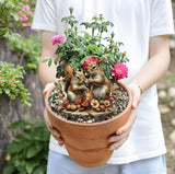Garden Stake Decor, Acrylic 2D Flat Cute Animal Statue, Fairy Sculptures Ornament Indoor Outdoor Yard Lawn Pot Plant Decorative Accessories (Two Squirrels)