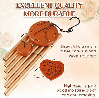 Daughter in Law Gifts, Mothers Day Funny Gift for Daughter in Law Wind Chimes, Birthday Wedding Anniversary Presents for Future Daughter- in-Law, Son Girlfriend from Mother, Mother in Law, 36 inch