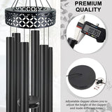 ASTARIN 48'' Deep Tone Wind Chimes for Outside - Large WindChimes with 6 Heavy Tubes, Memorial Chimes Outdoor for Garden Hanging Décor,Sympathy Gifts for Loved one,Home Décor, Black