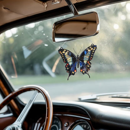 Midnight Butterfly Acrylic Suncatcher, Boho Suncatchers for Window Hangings, Stained Glass Effect Indoor Outdoor Garden Decor for Butterfly Lover, Gifts for Mother's Day, Mom, Grandma, Wife, Women