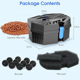 Antfraer Small Pond Filter Box - Pond Filter with Bio-Balls & Ceramic Rings, Submersible/Fountain Pump Compatible for Koi Ponds, Garden Fountains & Aquariums (No Built-in Pump)