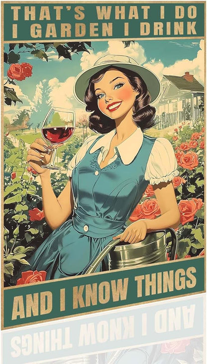 Outdoor Garden Decor Women's Art Gift for Yard, Backyard, Patio & Porch Decor To Plant A Garden is To Believe Tomorrow Wooden Sign For Home Outdoor Wall Art Funny "I GARDEN I DRINK" 12×8inches