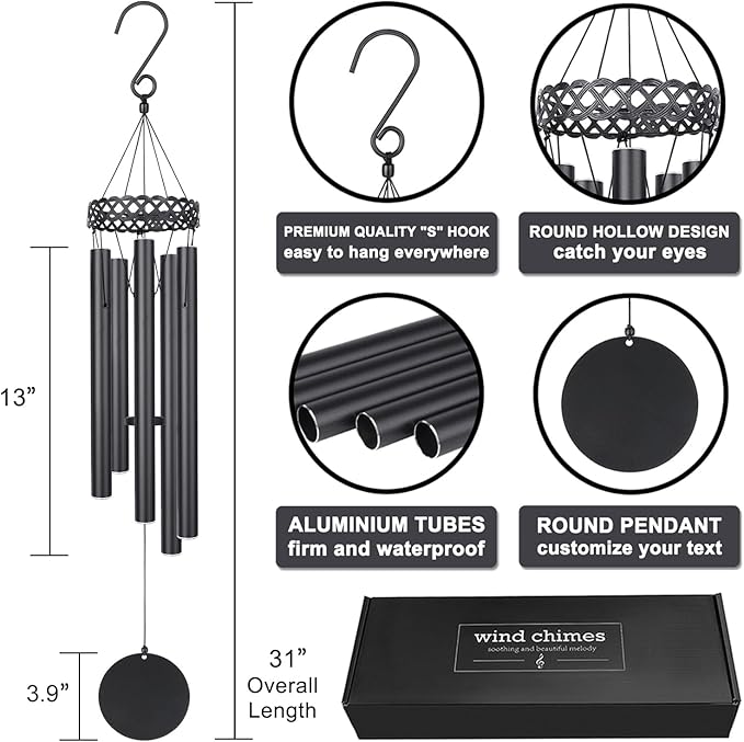 Anniversary Wind Chime for Husband & Wife, Wedding Day Gift for Husband from Wifey, Men Women Anniversary Couple Wedding Day Wife, Married Anniversaries 1st to 5th 10th 15th 25th 35th 45th 50th 55th