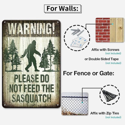 2Pcs Vintage Funny Sasquatch Signs Bigfoot garden decor, Bigfoot Sasquatch Funny Signs for yard