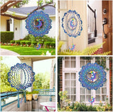 DREAMYSOUL Metal 12" Wind Spinner, Gecko Hanging Wind Spinner for Yard and Garden 3D Kinetic Wind Sculpture Indoor Outdoor Patio Decoration