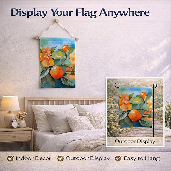 Caroline's Treasures Florida Orange Blossom in Watercolor Garden Flag Mailbox Flag Decorative Yard Flag Banner Outside Patio Artwork Yard Flower Beds, Garden Size, Multicolor
