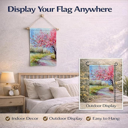 Caroline's Treasures Michigan Apple Blossoms in Watercolor Garden Flag Mailbox Flag Decorative Yard Flag Banner Outside Patio Artwork Yard Flower Beds, Garden Size, Multicolor