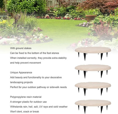 Yosoo 39.9cm Round Step Stones, 6 Ground Stakes, Decorative Landscaping Projects, Outdoor, Sidewalk, Garden Stepping Stones (Round)