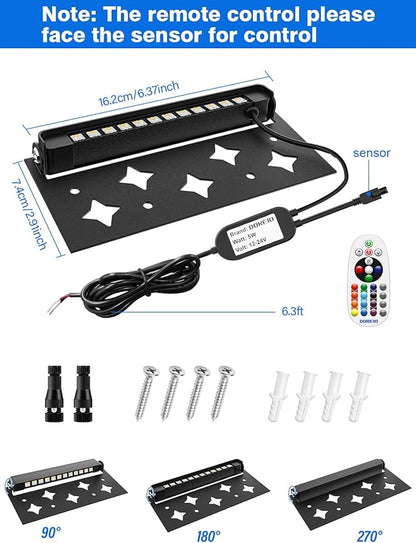5W RGB Retaining Wall Lights 7 inch LED Hardscape Lighting Color Changing Low Voltage Landscape Paver Lights 12V 24V Step Lights Outdoor IP66 Waterproof Stair Lighting (8 Pack+Connectors)