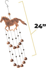 Dawhud Direct 24-inch H Galloping Horse Wind Chimes for Outside Unique - Moon Decor - Galloping Horse Windchimes - Outdoor Decorations - Garden Decoration, Gift for Women, Mom, Grandma, Unisex