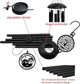House Warming Gifts New Home, 37" Black Wind Chimes Housewarming Gifts, New Home Gift Ideas for Women Men Homeowners Couples Family Friends,Outdoor Decor for Patio,Garden,Yard