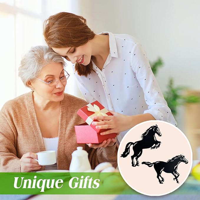 TIGGSY Horse Metal Decorative Garden Stakes Horse Gifts for Women/Men Horse Lovers Gifts Silhouette Statues for Yard Art, Outside, Patio, Outdoor Decor, Garden Decorations, Lawn Ornaments