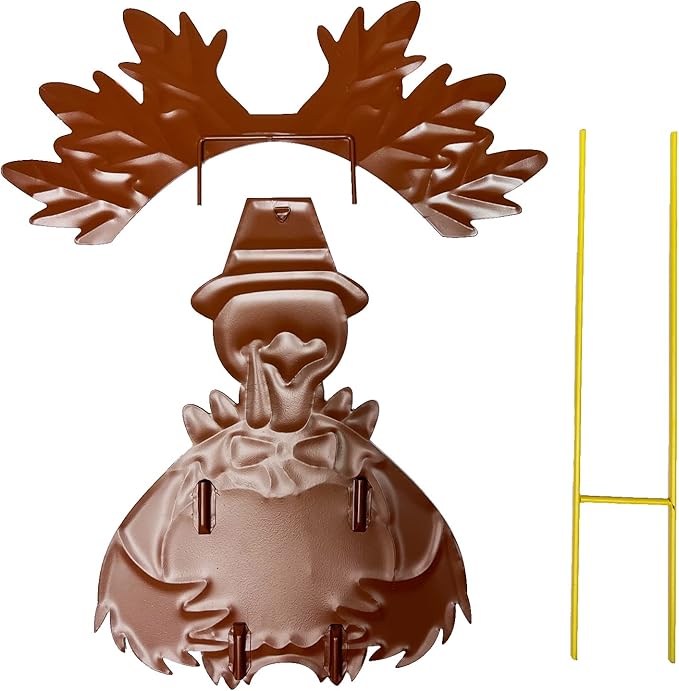 Autumn Metal Garden Stakes, Fall Harvest Thanksgiving Metal Pumpkin Welcome Sign with Turkey Stakes Yard Decorations 28.5''H, Garden Patio Lawn Yard Decor Fall Harvest Thanksgiving Outdoor Decorations