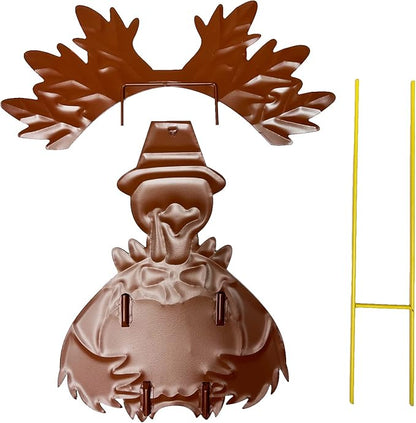 Autumn Metal Garden Stakes, Fall Harvest Thanksgiving Metal Pumpkin Welcome Sign with Turkey Stakes Yard Decorations 28.5''H, Garden Patio Lawn Yard Decor Fall Harvest Thanksgiving Outdoor Decorations