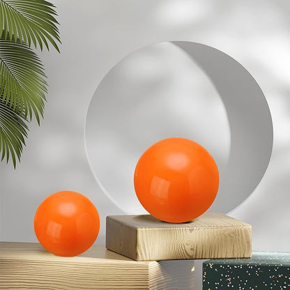 uxcell 2 Pcs Gazing Globe Decor Ball 3.5 Inch 90mm Reflective Garden Sphere Polished Hollow Ball, Seamless Stainless Steel Gazing Ball, Smooth Mirror Globe for Garden Home Decor, Orange