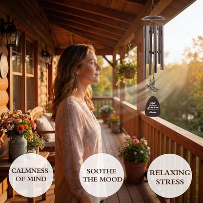Aunt Gifts Wind Chimes - Metal Hummingbird Windchimes with Card Indoor Outdoor Hanging Decor for Garden Patio Yard Balcony Backyard Appreciation Birthday Gift for Aunts from Niece Nephew