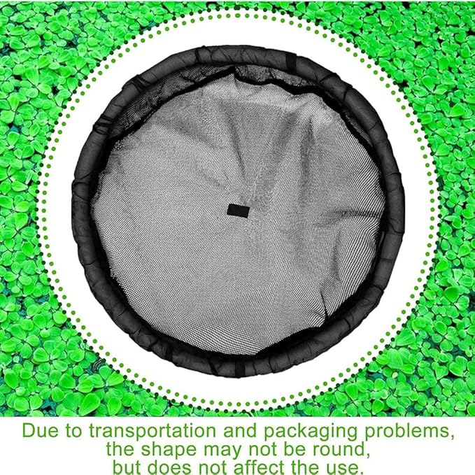 Round Floating Flora Fish Barrier, Water Floating Pond Planter Corral Island Landscape Planting Protector Fine Mesh with Lifting Ring,Water Features Ponds Decoration & ProtectPond from Birds (23inch)