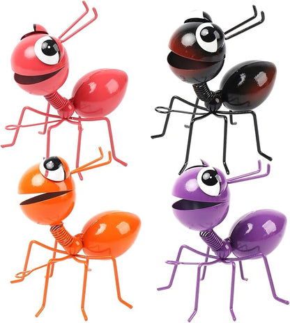 Cruis Cuka Metal Yard Art Garden Decor for Outside Cute Ants Yard Decorations Outdoor Lawn Ornaments Backyard Gifts for Mom - Set of 4
