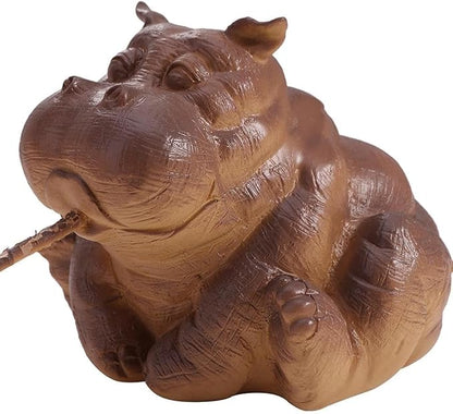 Garden Statues Hippo Decor Pond Spitter Statue Animal Pond Sprinkler Yard Garden Decoration Hippo Garden Statue Decor Animal Fountain Yard Ornaments Decor