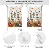 Skeleton Skull Wildflower Garden Flags 12×18 Inch Funny Double Sided Decorative Yard Banner Seasonal Flag for Outdoor Outside Decor