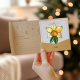 Daffodil March Birth Month Flower Acrylic Suncatcher, Flower Suncatchers for Window Hangings, Stained Glass Effect Garden Decor, Gift for Mother's Day, Mom, Grandma, Wife, Women