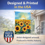 Caroline's Treasures Kansas Sunflowers in Watercolor House Flag Large Porch Sleeve Pole Decorative Outside Yard Banner Artwork Wall Hanging, Polyester, House Size, Multicolor