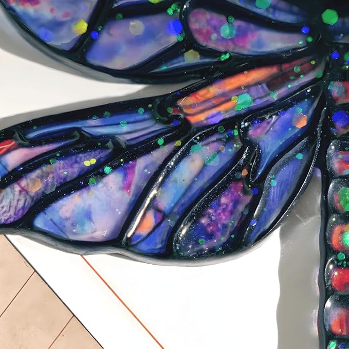 Dragonfly Handmade Resin Suncatchers, Artisan Boho Sun Catcher Stained Glass Effect Dragon Fly Window Hanging Garden Decor, Gift for Mother's Day Mom Grandma Wife Women