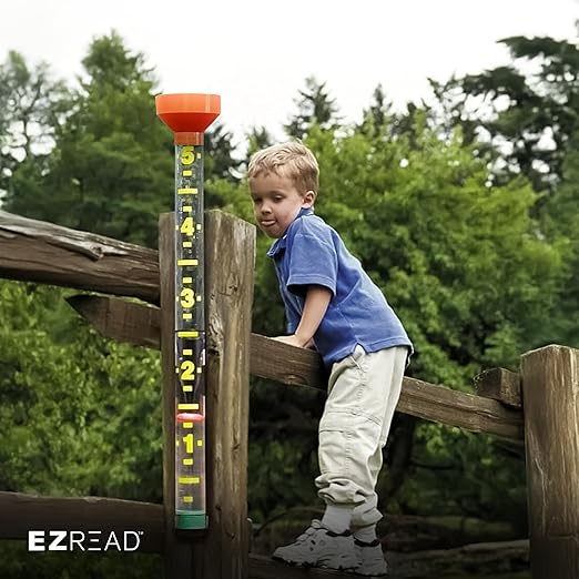 Headwind EZRead 26” Giant Professional Outdoor rain Gauge, USA Made Heavy Duty All Weather Freeze Proof mountable with Float, Orange (820-0017)