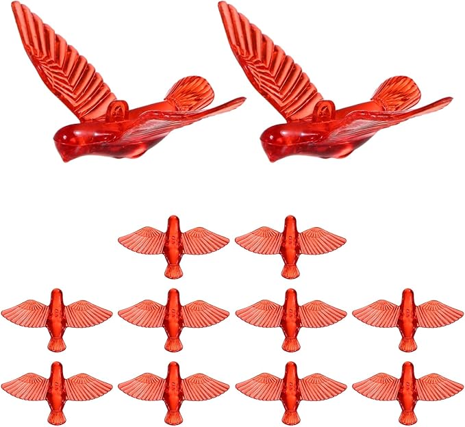 M METERXITY 12-Pack Wind Chime Pendants, 4.3cm Acrylic Peace Dove Shape DIY Wind Chime Parts Supplies for Craft Projects/Custom Home Garden Outdoor Hanging Decorations [Red]
