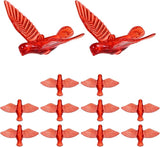 M METERXITY 12-Pack Wind Chime Pendants, 4.3cm Acrylic Peace Dove Shape DIY Wind Chime Parts Supplies for Craft Projects/Custom Home Garden Outdoor Hanging Decorations [Red]