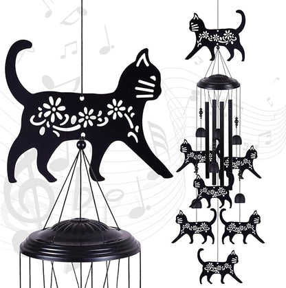 Outdoor Cats Wind Chimes Decoration, Mobile Wind Catcher, Retro Cat Wind Bells, Memorial Wind Chime, Blessing Windchime for Home, Balcony, Yard, Room, Xmas, Party, Indoor, Garden Decor, Gifts for Mom