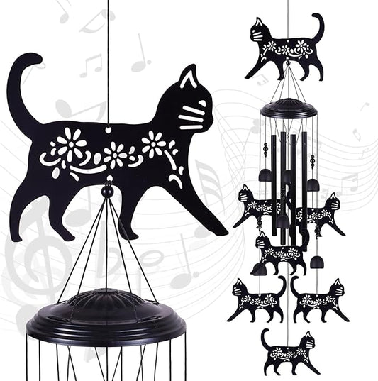 Outdoor Cats Wind Chimes Decoration, Mobile Wind Catcher, Retro Cat Wind Bells, Memorial Wind Chime, Blessing Windchime for Home, Balcony, Yard, Room, Xmas, Party, Indoor, Garden Decor, Gifts for Mom