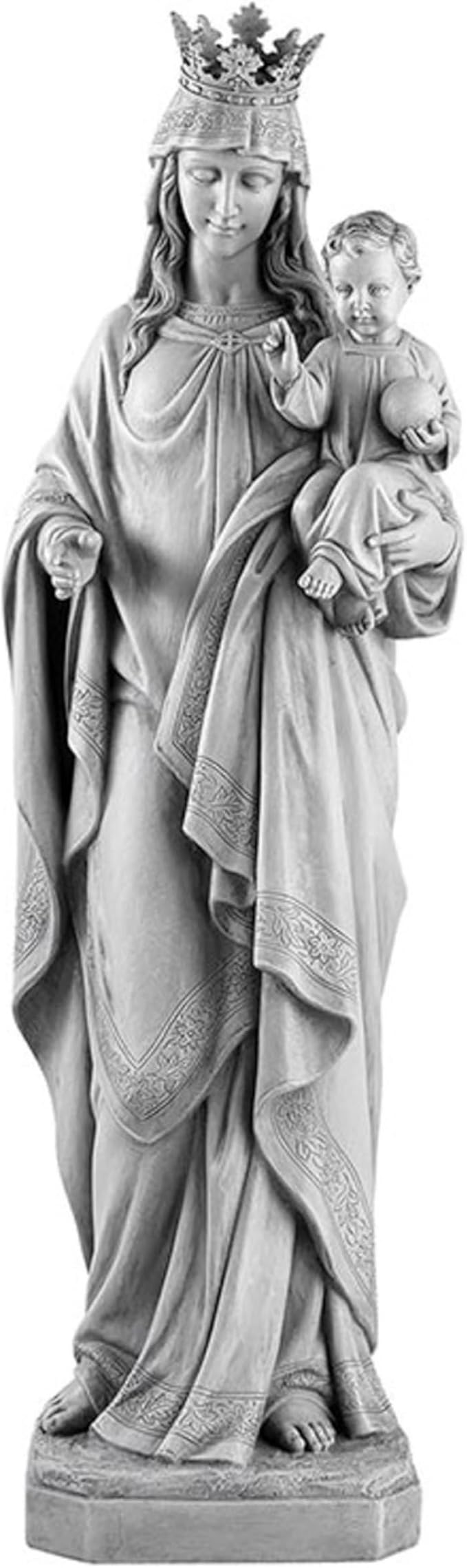 Avalon Gallery Outdoor Sculpture - Marian Garden Collection Catholic Statue for Home or Church, 24.5" Tall, Mary Queen of Heaven