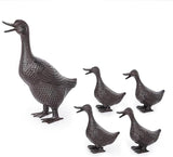 Sungmor Vintage Cast Iron Duck Garden Statue - 15.7" Tall Heavy Duty Outdoor Mother Duck Figurine, Rustic Animal Sculpture for Lawn, Patio, Yard - Antique Brown Finish, Farmhouse Home Decoration