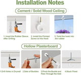Aidoclip 4pcs Ceiling Hooks for Hanging Plants,Hanging Lights Metal Small Hooks,Indoor Outdoor Wall Heavy Duty Plant Hanger Swag Hook