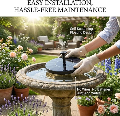 Solar Fountain, Solar Powered Bird Bath Fountain Pump, Solor Bird Bath Fountain, Solar Bubbler for Bird Bath, Solar Powered Bird Fountain, for Outdoors Garden Patio Backyard Decor