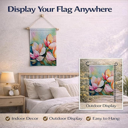 Caroline's Treasures Mississippi Magnolia in Watercolor Garden Flag Mailbox Flag Decorative Yard Flag Banner Outside Patio Artwork Yard Flower Beds, Garden Size, Multicolor