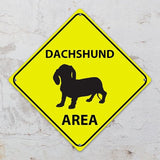 Dachshund Area Xing Caution Crossing Sign Dachshund Dog Metal Tin Sign Warning Sign Novelty Road Fence Yard Wall Decor For Indoor Outdoor Highway10x10in