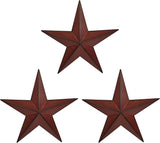 VIVICOMFY 12" Metal Barn Star Wall Decor-American Flag Stars for Outside Or Inside of House-Iron Texas Metal Star Rustic Vintage Western Country Home Farmhouse Wall Art Decorations (Set of 3)