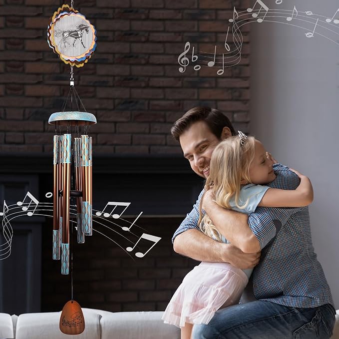 Aoedelyart Wind Chimes for Outside with 3D Animations Horse Wind Spinner,37" Memorial Wind Chimes Outdoor Garden Decor,Horse Gifts for Women Mom Grandma Men Father,Patio Decorations,Garden Ornaments