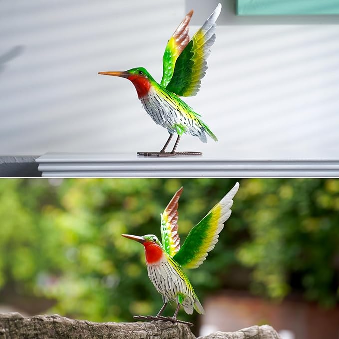 Nacome Hummingbird Garden Decor Metal Yard: Weatherproof Sculptures with Stakes Easy to Assemble Ornaments for Indoor Outdoor Yard Lawn Art - Mother's Day Birthday Gifts for Mom Women Grandma