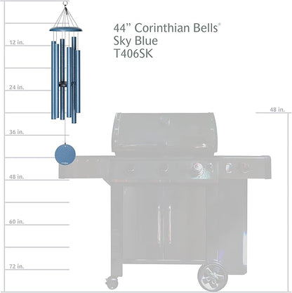 Corinthian Bells by Wind River – 44 inch Sky Blue Wind Chime for Patio, Backyard, Garden, and Outdoor Decor (Aluminum Chime) Made in The USA