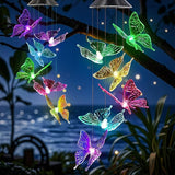 Solar Wind Chimes Outdoor Color Changing Lights,Solar Butterfly Gift for Women Mom Grandma,Waterproof Outdoor Solar Powered Lights for Garden Patio Yard Home Decor