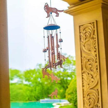 Wolf Wind Chimes for Outside,Wolf Gifts for Women/Men/Sympathy Gift/Memorial Gifts/Birthday Festival Metal windchimes Outdoors/Indoors,Patio,Garden Decor,Home,Porch,Yard Decor