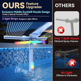 Pool Fountain with Lights for Above and Inground Pools, Dual-Layer Spray Solar Power Pool Waterfall Sprinkler Chiller Aerator, Water Fountain Swimming Pool Accessories (Light Gray)
