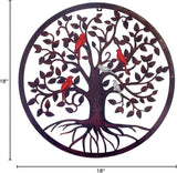 CHINDEUISYUT 18 Inches Tree of Life Wall Art Metal, Large Metal Tree of Life Wall Decor Wall Hanging for Living Room Bedroom Garden Porch Patio Office Home Decor, 18in x 18in x 0.88 in
