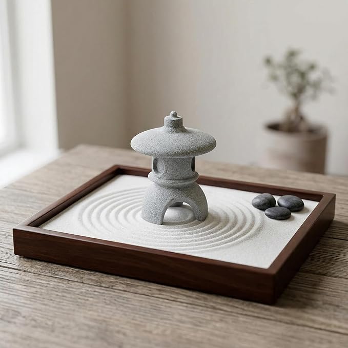 I-MART Pagoda Garden Statue, 3.5 Inch Mini Japanese Garden Decor, Small Stone Pagoda for Bonsai Decorative Accessories, Zen Garden Decor, Asian Miniature Statue for Terrarium Micro Landscape